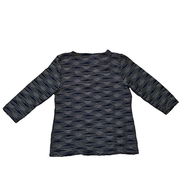 JM Collection Jacquard Metallic Top Intrepid Blue Combo M - Picture 3 of 5